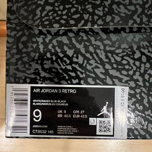 Air Jordan 3 Retro White/Racer Blue - Picture 7 of 10